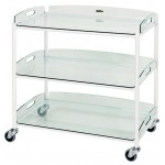Dressing Trolley, 3 Glass Effect Safety Trays CODE:-MMTRO006